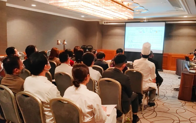 Offering business seminars about vegan catering