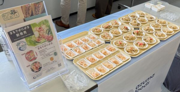 あづまフーズのヴィーガンカニカマと植物性ミートを使ったお料理