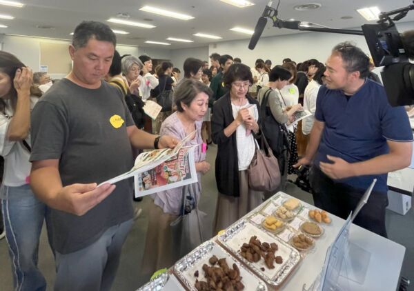 日清商会のヴィーガンチャンク(ビーフ風植物性ミート)の試食