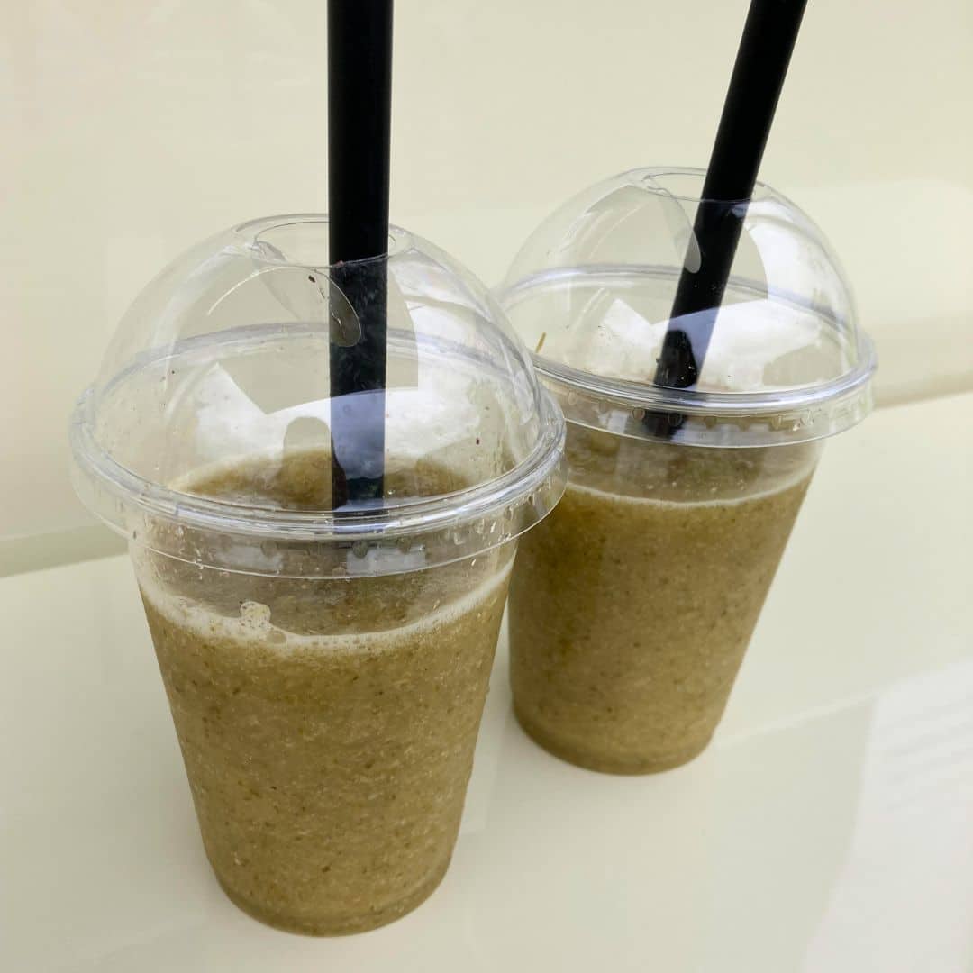 Smoothies at the International Day of Yoga festival at Lake Yamanaka