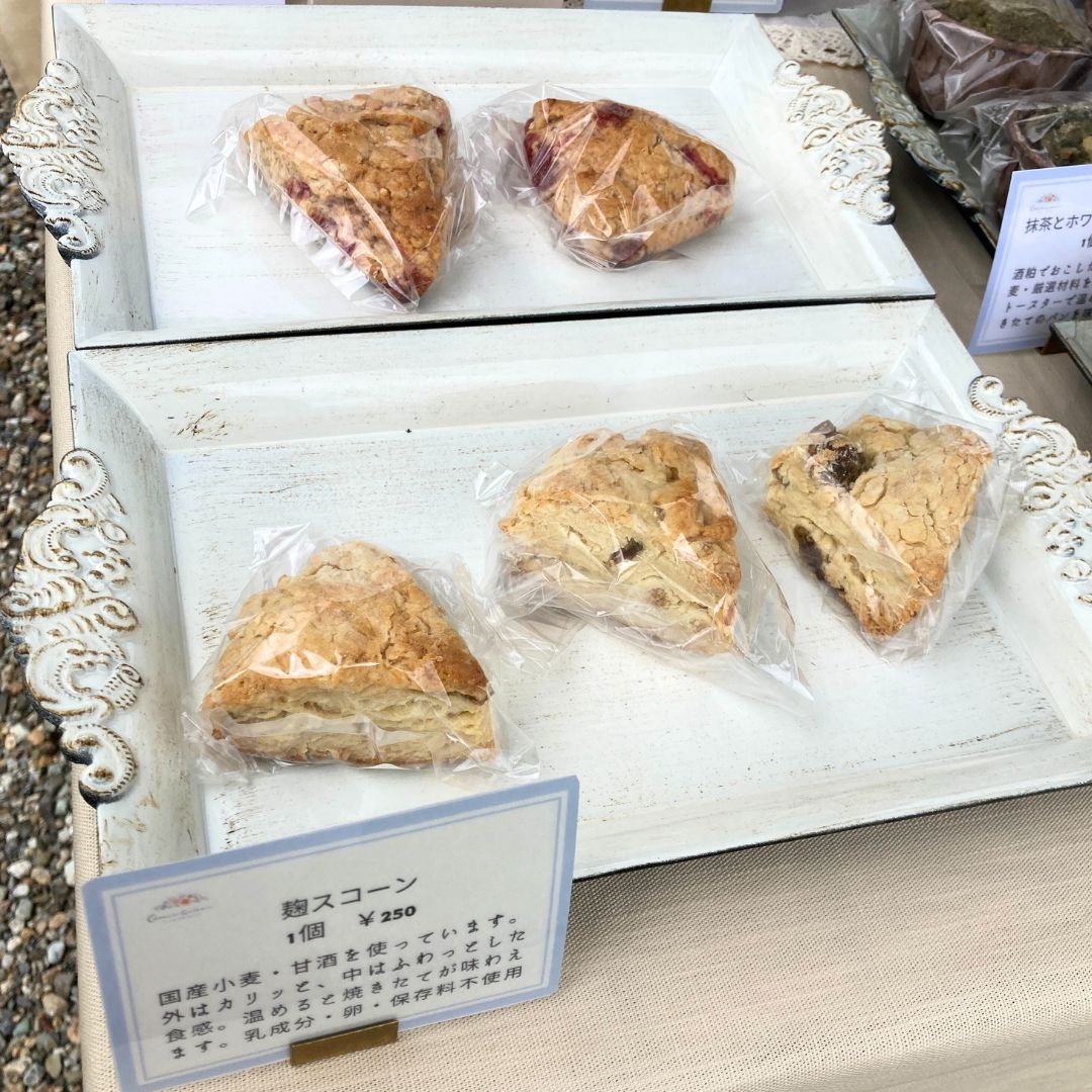 Koji scones at the International Day of Yoga festival at Lake Yamanaka