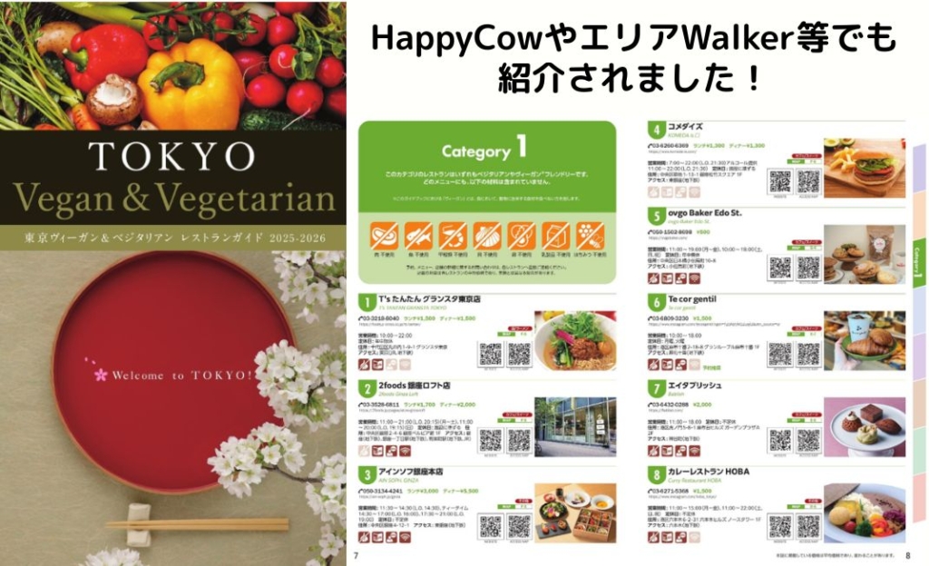 Tokyo Gov’s New Vegan & Vegetarian Restaurant Guide is Out! VegeProject Supervised